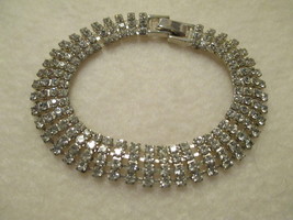 Rhinestone Glam Bracelet Vintage 1950s - £19.75 GBP