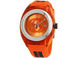 Gucci YA137108 Orange Dial Rubber Strap Unisex Watch - £356.50 GBP