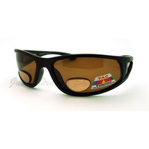 Mens Wrap Around Sport Sunglasses Polarized Plus Bifocal Reading Lens Brown - £9.60 GBP+
