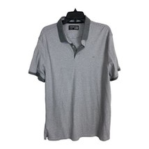 Calvin Klein Mens Shirt Polo Adult Size XL Gray Striped Polo Short Sleeve - $24.08