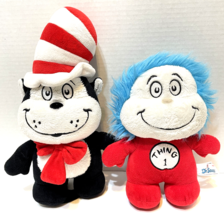 Aurora Dr Seuss Cat in Hat Thing 1 and Thing 2 Double Plush Stuffed Dolls Lot 2 - £16.12 GBP