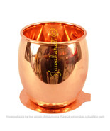 Copper Plain Design Round Glass Tumbler Cup with Coaster - $660.29 MXN