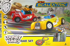 2019 Micro Scalextric Looney Tunes G1141T 1:64 Slot Car RACE SET Bugs Daffy Duck - $59.99