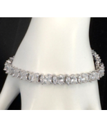 Charles Winston Tennis Bracelet Sterling Silver Brilliant Clear Cubic Zi... - £66.14 GBP