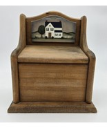 Vintage Wooden Recipe Box Cottagecore White House  Lid Coal Banks Hollow - $26.13 CAD