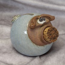 Crazy Face Stoneware Pottery Pig Bank Signed With Cork - £29.06 GBP