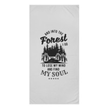 Personalized Mink-Cotton Black and White Forest River Motivational Beach... - £36.46 GBP