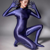 Womens Zipper Back Lingerie Shiny Wet Look Catsuit Zentai Full Jumpsuit Bodysuit - £16.53 GBP