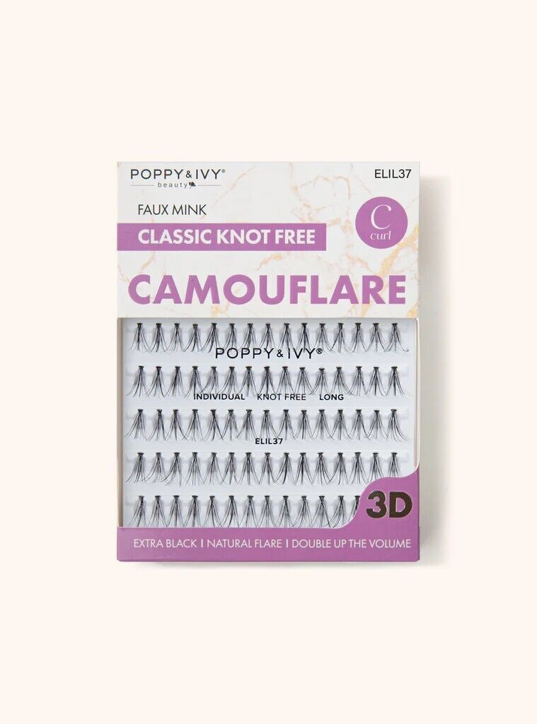 ABNY POPPY &amp; IVY FAUX MINK CLASSIC KNOT FREE CAMOUFLARE 3D LASHES #ELIL37 - $3.59
