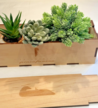 Succulent Box Automobili Pininfarina Decorative Real Wood 12” X 3” Rectangular - £20.03 GBP