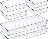 6 Pack Clear Plastic Drawer Organizer Set, Acrylic Non Slip Non Cracking... - £36.08 GBP