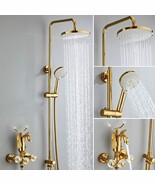 Bathroom Shower Faucet Set Gold Swan Rainfall Shower Mixer Style 2 - $2,400.13 CAD