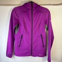 Eddie Bauer Fleece Jacket Full Zip Activewear Hoodie Magenta Purple XS - £23.83 GBP