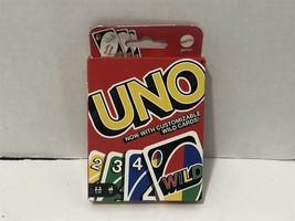 NEW UNO (NOW WITH CUSTOMIZABLE WILD CARDS!) Card Game Mattel - £7.94 GBP