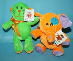 Mardi Gras Plush Appeal Cat Elephant 10&quot; Soft Toy Stuffed Animal Lot 2 P... - $11.65
