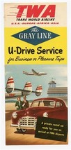 TWA The Gray Line U Drive Service Brochure Trans World Airways Constella... - $17.82