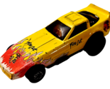 Vintage 1986 Road Champs Funny Car Yellow Fire Cat Dragster with Red Flames - £2.10 GBP