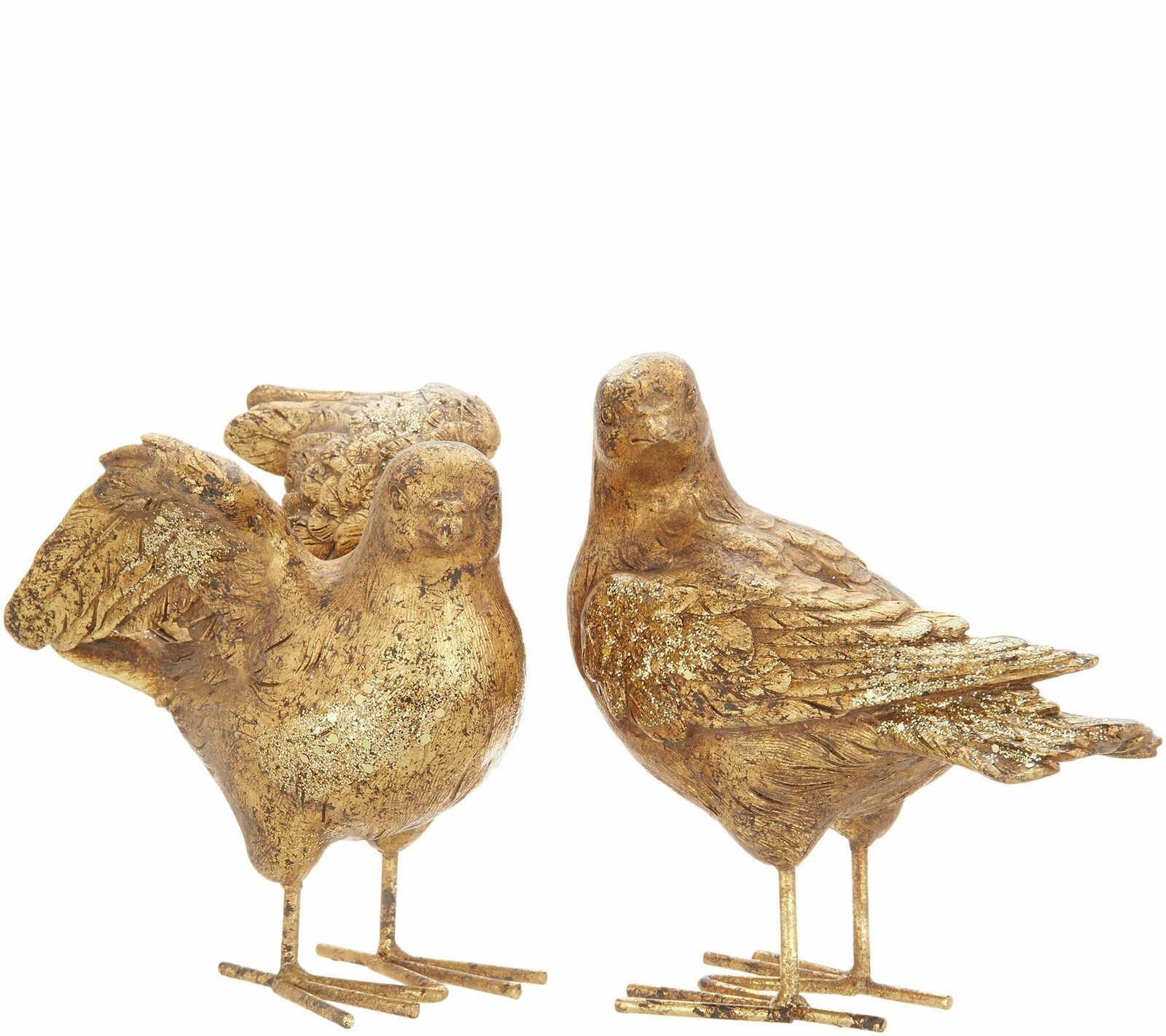 2-Piece Standing Dove Figurines by Valerie in Gold - $33.91