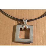 Vintage 1960s Mexican Silver Hoop Ring Hook Closure Open Square X Bale P... - $68.00 CAD