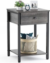 Ecoprsio Nightstand Modern End Table Side Table with Drawer and Storage Shelf - £62.33 GBP