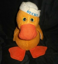 Vintage California Stuffed Toys Ducky Yellow Duck W/ Sailor Hat Animal Plush Toy - £26.15 GBP