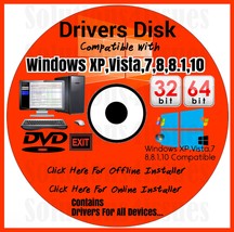 HP &amp; COMPAQ DRIVERS XP/VISTA/ 7/ 8 DVD Drivers install - $14.99