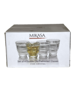 Mikasa Carroll Gate Fine Crystal Double Old-Fashioned Glasses Set of 4 9... - $55.43