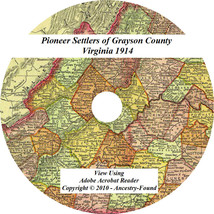 Pioneer Settlers of GRAYSON COUNTY Virginia VA History &amp; Genealogy biographies - £4.66 GBP