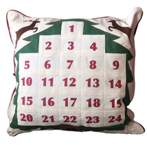 Pottery Barn Accents Advent Calendar Pillow Cover20&quot; Square Christmas De... - $37.36