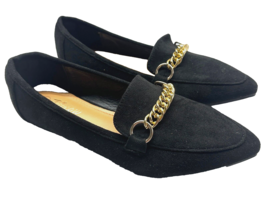 Tilocow Women&#39;s Size 7 M Black Faux Suede Comfort Horsebit Slip On Shoes - £16.94 GBP