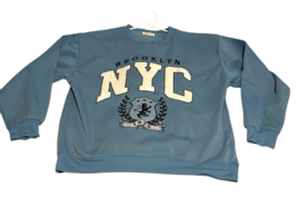 New York City NYC Brooklyn 1975 Sweatshirt Refugee Athletics M Fuzzy Let... - $33.25