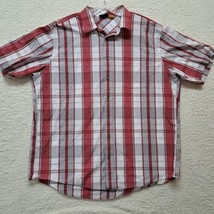 Cabelas Men’s 2XLT Outdoor Shirt Button Up Short Sleeve Hunt Camp Fish Red Check - £17.55 GBP