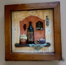 Shadow Box Miniature Wine Bottles 3D New Art Antique Wine Theme 11.5 x 1... - $37.84