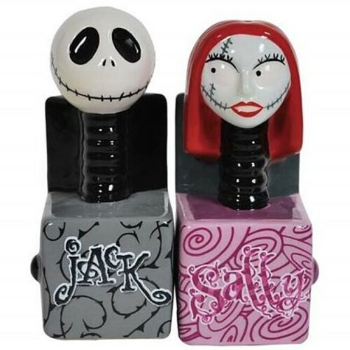 Primary image for Nightmare Before Christmas Jack and Sally in a Box Ceramic Salt & Pepper Shakers