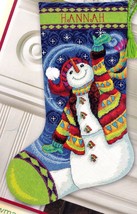 DIY Dimensions Happy Snowman Whimsical Christmas Needlepoint Stocking Kit 09143 - £31.93 GBP