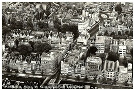 Aerial View Amsterdam Heren en Keizersgracht met Leidsestraat RPPC Postcard - £11.64 GBP
