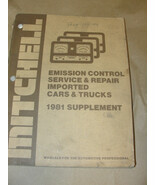 MITCHELL 1981 SUPPLEMENT EMISSION CONTROL SERVICE &amp; REPAIR IMPORTED CARS... - $10.85 CAD