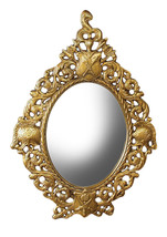Zeckos 16 Inch Shield Design Brass Table Top Mirror - £79.73 GBP