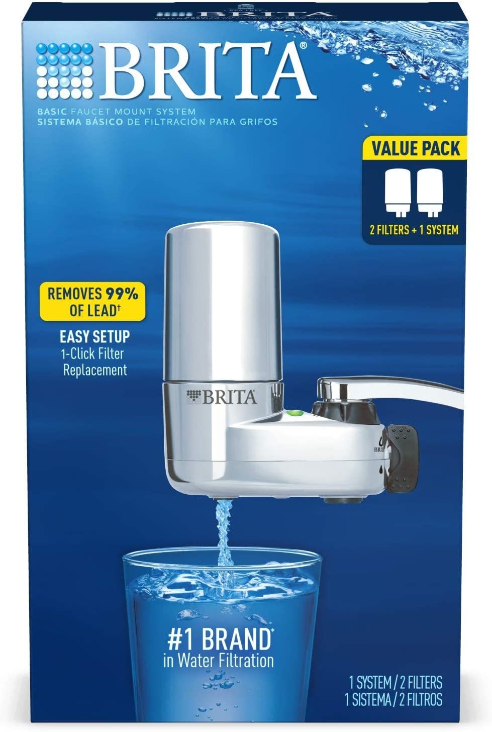 Brita Tap Water Filter System, Water Faucet Filtration System, Basic, Chrome - $41.99