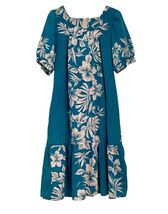 Royal Creations Short Muu Mui Zipper Turquoise Green Size L Hawaii Aloha... - $28.71
