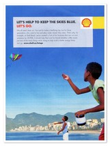 Shell Oil &amp; Gas Boys Flying Kites 2010 Full-Page Print Magazine Petroliana Ad - £7.58 GBP