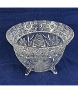 Vintage US Glass EAPG Footed Bowl Floral Etched Innovation Antique 7.5&quot; ... - £27.45 GBP