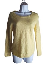 Peck &amp; Peck 2 Ply 100% Cashmere Round  Neck Sweater Sz Small Jumper Yellow - £14.42 GBP