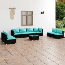  Garden Lounge Set Black, Water Blue - $22,397.55 MXN