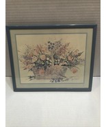 SIGNED Gini Bunnell Watercolor Flower Bouquet Painting Framed And Matted - €40,18 EUR
