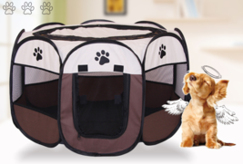 Fast folding octagonal pet fence, 600D Oxford cloth, waterproof and catc... - £24.80 GBP+