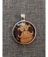 Wooden Flowers Inlay Images Glass Cabochon Pendant Kit WO1013 - £7.81 GBP
