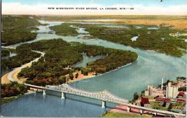 New MIssissippi River Bridge La Crosse Wisconsin Vintage  Postcard  (C2) - £4.38 GBP