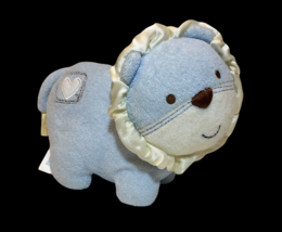 OOAK Gund Blue Lion Baby Rattle RARE Plush Head Turns White Heart Stuffed VHTF  - £480.29 GBP