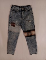 Hollister Ultra High Rise Mom Stretch Jean Blue Raw Hem  Streetwear 25x2... - $209.24 MXN